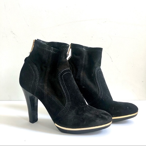 Tory Burch Black Heeled Boots - Picture 1 of 7